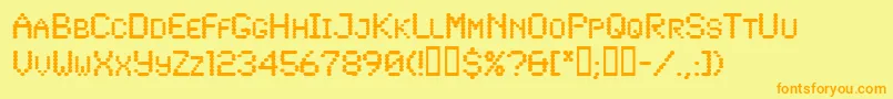 Lowtech Font – Orange Fonts on Yellow Background