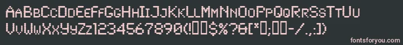 Lowtech Font – Pink Fonts on Black Background