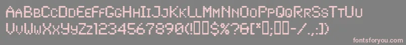 Lowtech Font – Pink Fonts on Gray Background