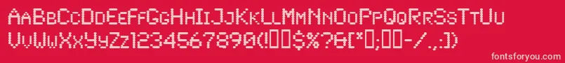 Lowtech Font – Pink Fonts on Red Background