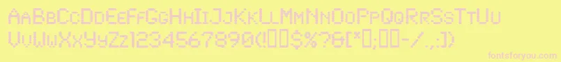 Lowtech Font – Pink Fonts on Yellow Background