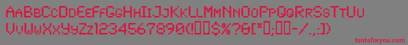 Lowtech Font – Red Fonts on Gray Background