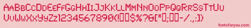 Lowtech Font – Red Fonts on Pink Background