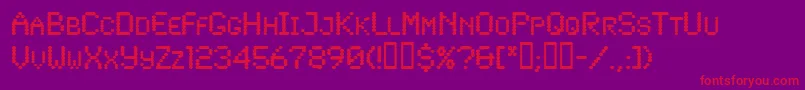 Czcionka Lowtech – czerwone czcionki na fioletowym tle