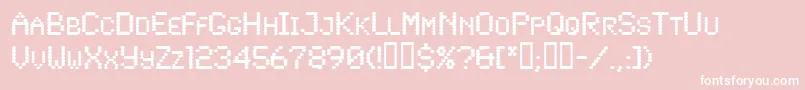 Lowtech Font – White Fonts on Pink Background