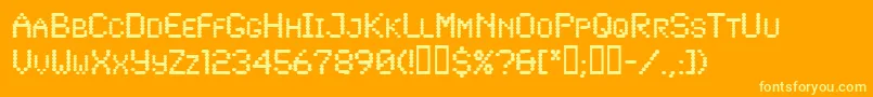 Lowtech-fontti – keltaiset fontit oranssilla taustalla