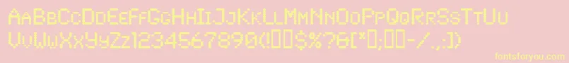 Lowtech Font – Yellow Fonts on Pink Background