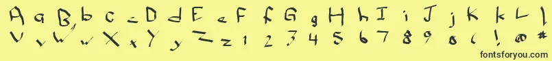 Qwikscribblenormal Font – Black Fonts on Yellow Background