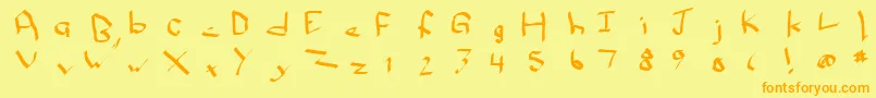 More about Qwikscribblenormal Font Qwikscribblenormal Font – Orange Fonts on Yellow Background