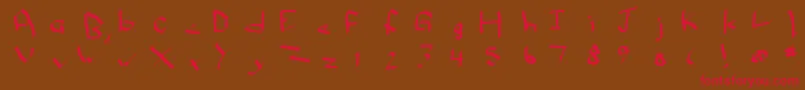 Qwikscribblenormal Font – Red Fonts on Brown Background