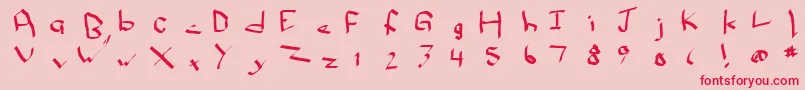 フォントQwikscribblenormal – ピンクの背景に赤い文字