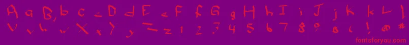 Шрифт Qwikscribblenormal – красные шрифты на фиолетовом фоне