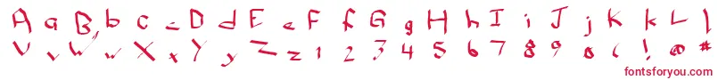 Qwikscribblenormal Font – Red Fonts on White Background
