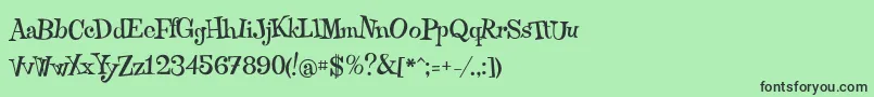 フォントQraxy – 緑の背景に黒い文字