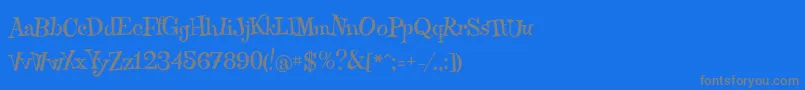 フォントQraxy – 青い背景に灰色の文字