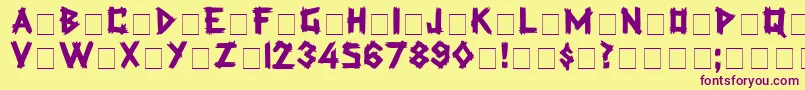 LatexDisplayCapsSsi Font – Purple Fonts on Yellow Background