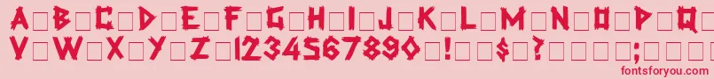 LatexDisplayCapsSsi Font – Red Fonts on Pink Background