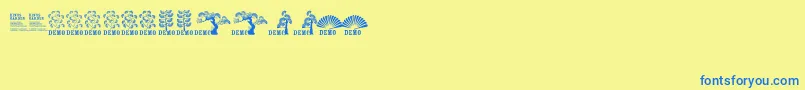 Ftkingsgardendemo Font – Blue Fonts on Yellow Background