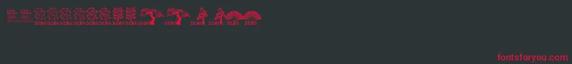 Ftkingsgardendemo-Schriftart – Rote Schriften auf schwarzem Hintergrund