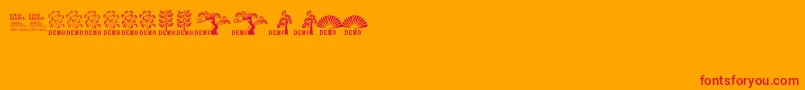 Więcej informacji o czcionce Ftkingsgardendemo Czcionka Ftkingsgardendemo – czerwone czcionki na pomarańczowym tle