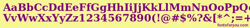 Шрифт CpfSerifProBold – фиолетовые шрифты на жёлтом фоне