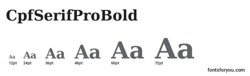 CpfSerifProBold Font Sizes