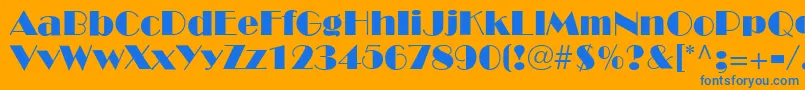 BroadwayLt Font – Blue Fonts on Orange Background
