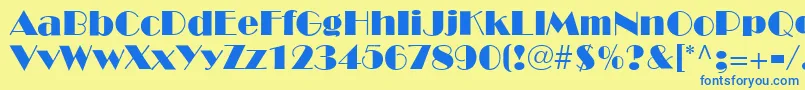 BroadwayLt Font – Blue Fonts on Yellow Background