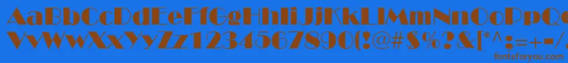 BroadwayLt Font – Brown Fonts on Blue Background