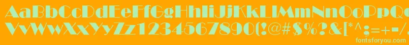 BroadwayLt Font – Green Fonts on Orange Background