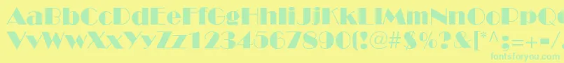 BroadwayLt Font – Green Fonts on Yellow Background