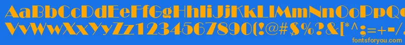 BroadwayLt Font – Orange Fonts on Blue Background