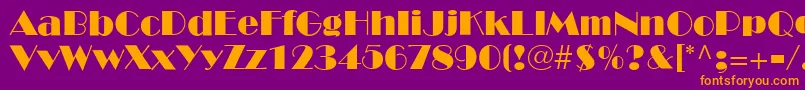 BroadwayLt Font – Orange Fonts on Purple Background