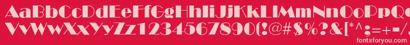 BroadwayLt Font – Pink Fonts on Red Background