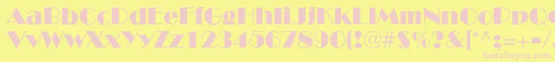 BroadwayLt Font – Pink Fonts on Yellow Background