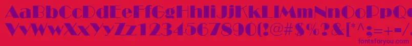 BroadwayLt Font – Purple Fonts on Red Background