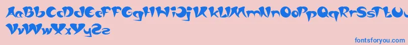 フォントAsiaPacific – ピンクの背景に青い文字