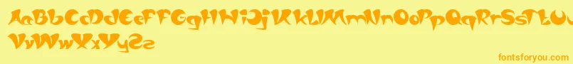 AsiaPacific Font – Orange Fonts on Yellow Background