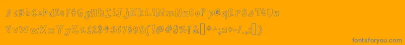 Spaghetti-Schriftart – Graue Schriften auf orangefarbenem Hintergrund