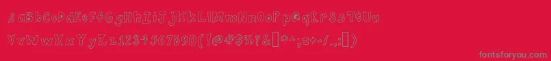 Spaghetti Font – Gray Fonts on Red Background