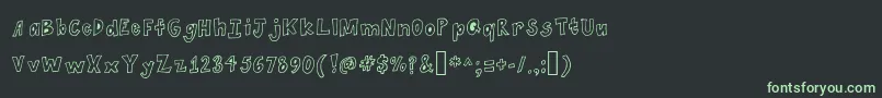 フォントSpaghetti – 黒い背景に緑の文字