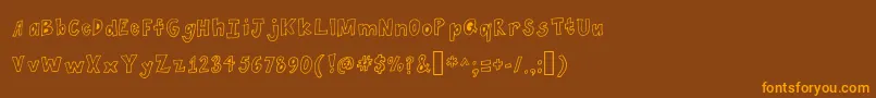 Spaghetti Font – Orange Fonts on Brown Background