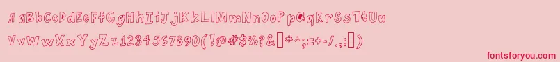 Spaghetti Font – Red Fonts on Pink Background