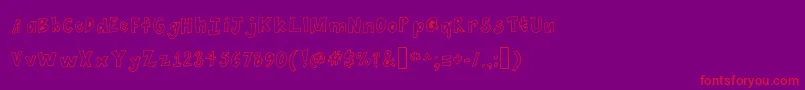 Spaghetti Font – Red Fonts on Purple Background