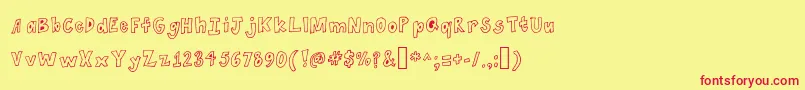 Шрифт Spaghetti – красные шрифты на жёлтом фоне