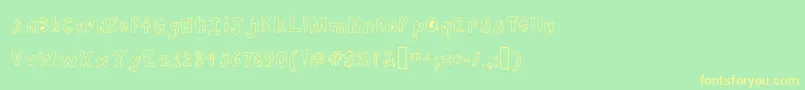 Spaghetti Font – Yellow Fonts on Green Background