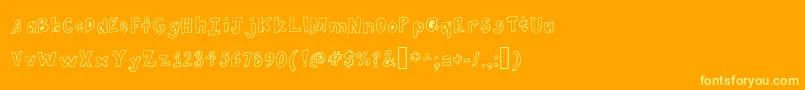 Spaghetti Font – Yellow Fonts on Orange Background