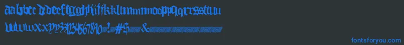 Thuglovedt Font – Blue Fonts on Black Background