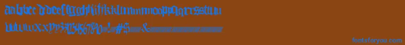 Thuglovedt Font – Blue Fonts on Brown Background