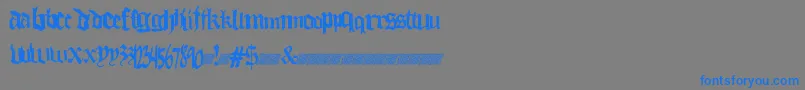 Thuglovedt Font – Blue Fonts on Gray Background